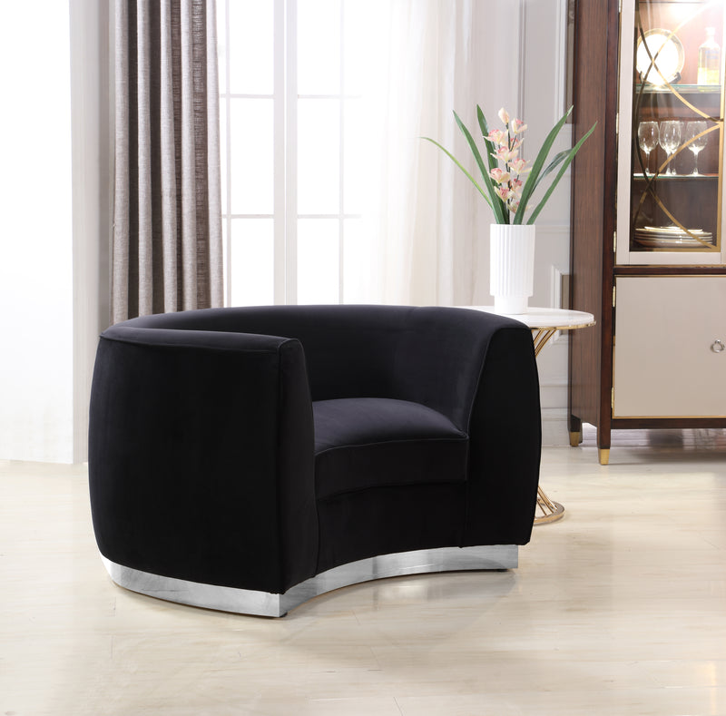 Meridian Furniture Julian Black Velvet Chrome Chair