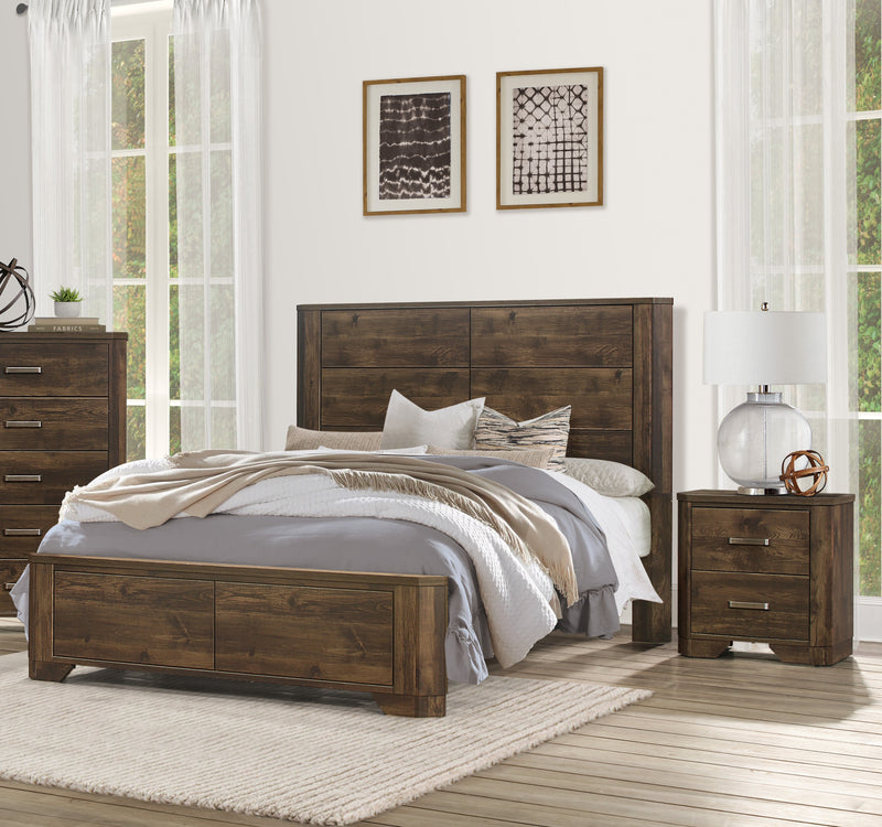 Home Elegance Jocelyn Brown Natural 2pc Bedroom Set With Queen Bed