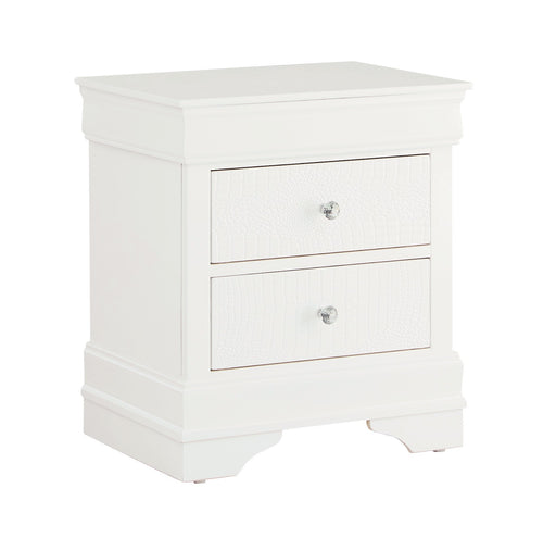 Global Furniture Pompei Metallic White Nightstand
