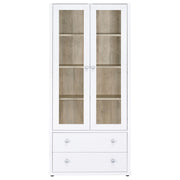 Coaster Furniture Hawthorne White Glass Door Cabinet
