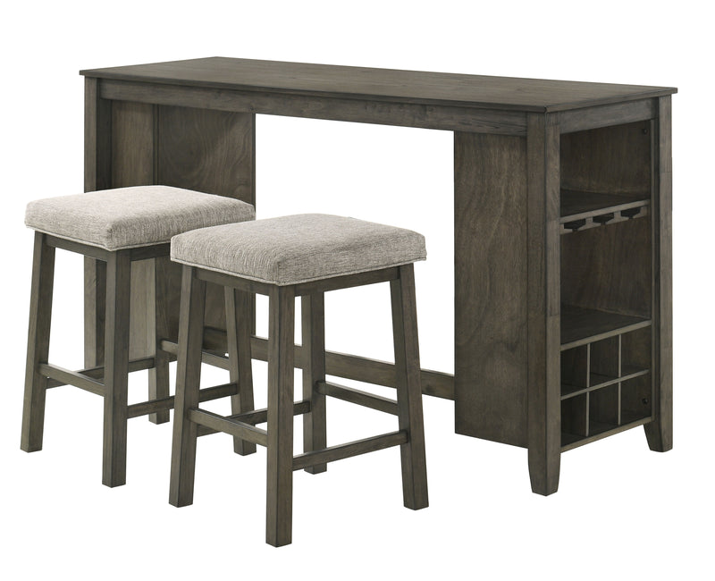 New Classic Furniture Churon Dark Gray 3pc Gathering Bar Table Set