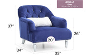 Glory Furniture Jewel Blue Velvet Chair