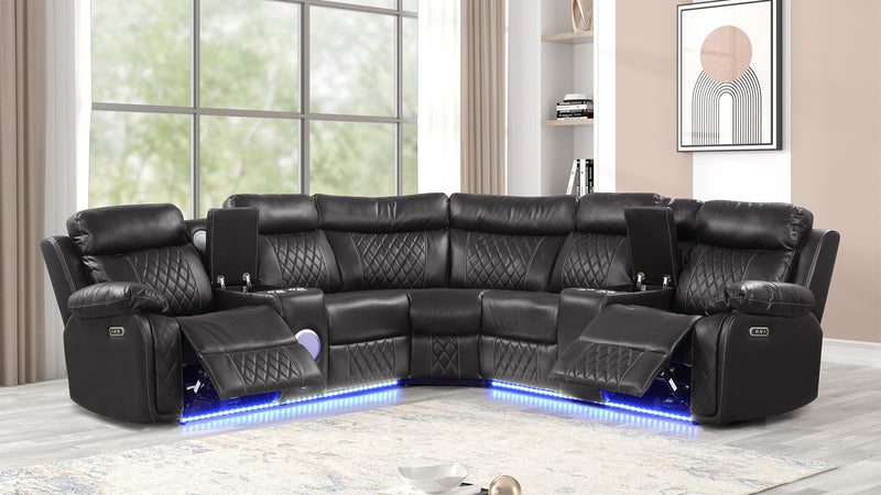 Galaxy Home Lacrosse Black Reclining Sectional