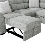 Global Furniture U9401 Nickel Sectional with 3 Pillows