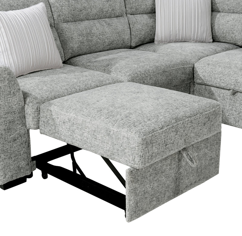 Global Furniture U9401 Nickel Sectional with 3 Pillows