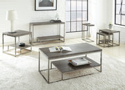 Steve Silver Lucia Gray Black Nickel Chairside End Table