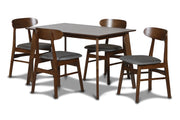 New Classic Furniture Morocco Walnut Brown Dark Gray 5pc Dining Room Set
