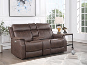 Steve Silver Valencia Walnut Power Recliner Console Loveseat