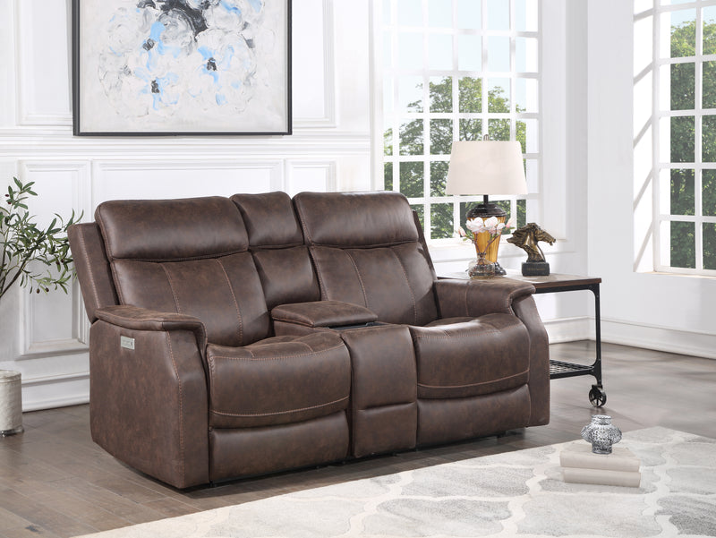 Steve Silver Valencia Walnut Power Recliner Console Loveseat