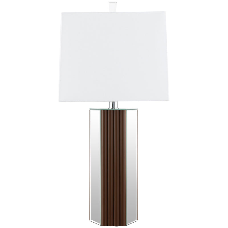 Coaster Furniture Elena Brown White Square Table Lamp