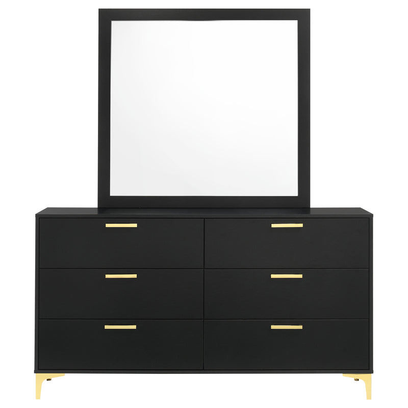 Coaster Furniture Kendall Black 6 Drawers Dresser And Mirror