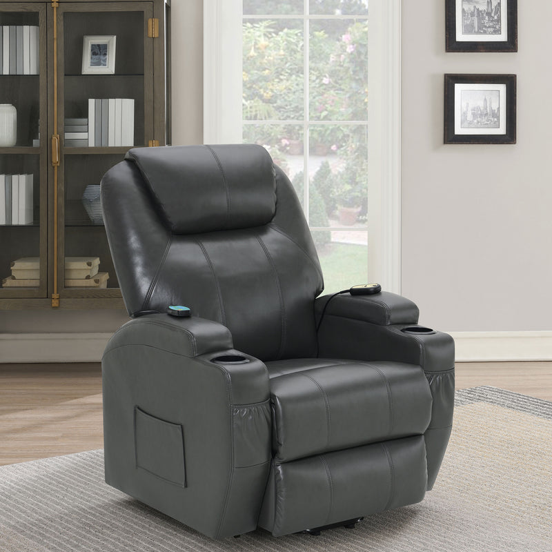 Coaster Furniture Sanger Grey Power Lift Massage Recliner