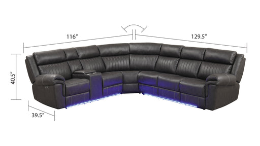 Galaxy Home Aviator Gray Recliner Sectional