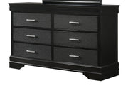 Crown Mark Amalia Black Dresser and Mirror