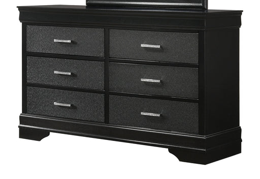 Crown Mark Amalia Black Dresser and Mirror