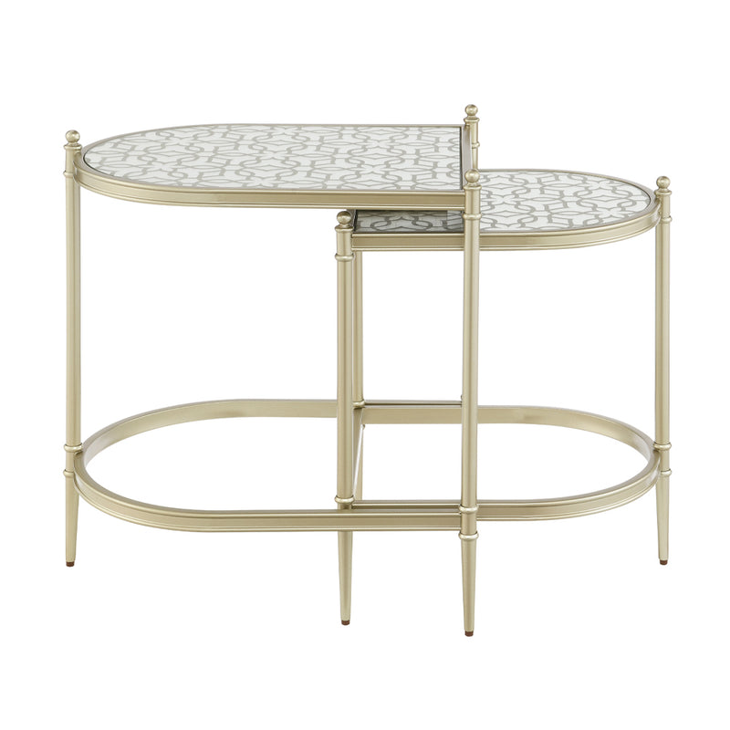 Acme Furniture Zaba Champagne Nesting Table Set