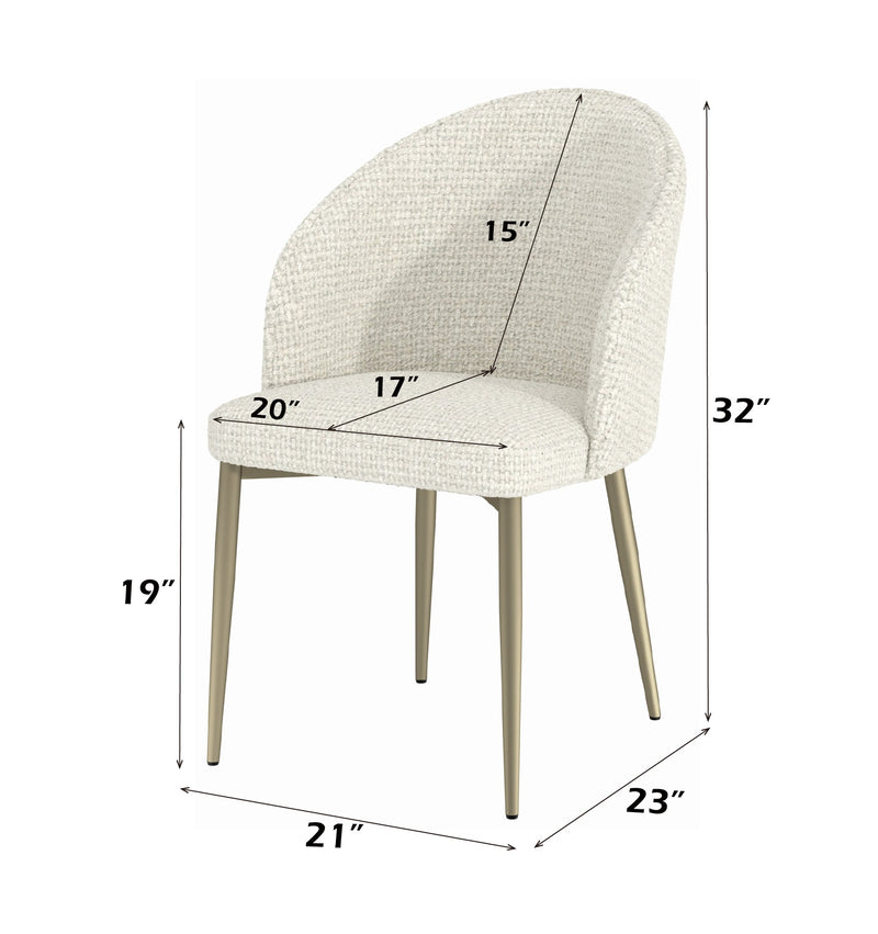 2 Acme Furniture Cora Champagne Side Chairs