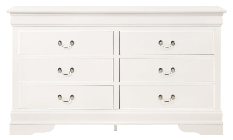 Glory Furniture Louis Phillipe Cappuccino 6 Drawers Dresser