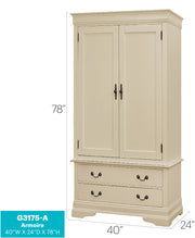 Glory Furniture Louis Phillipe Oak Armoire