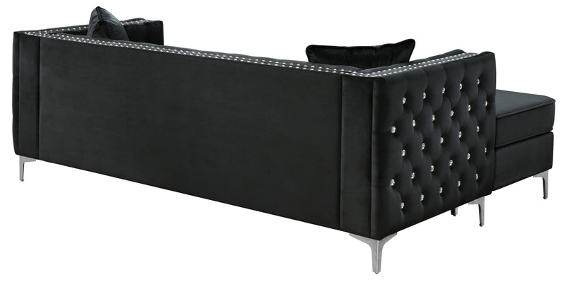 Glory Furniture Paige Gray Velvet Sofa Chaise