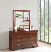Glory Furniture Louis Phillipe White Dresser and Mirror