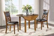 New Classic Furniture Gia Ebony PU 42 Inch 3pc Drop Leaf Dining Set