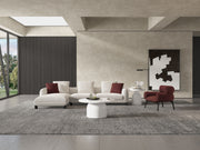 Acme Furniture Mardi Maroon Beige Sectional Sofa with 3 Pillows