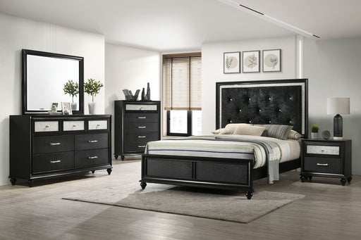 Crown Mark Lila Black Night Stand