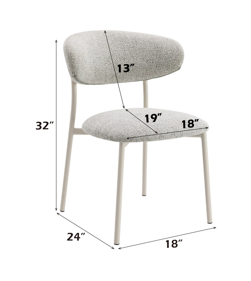 Acme Furniture Kalam Light Gray Beige 7pc Dining Room Set