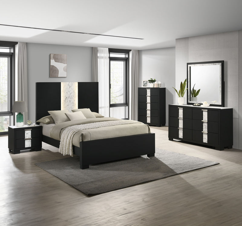 Crown Mark Rangley Black Night Stand