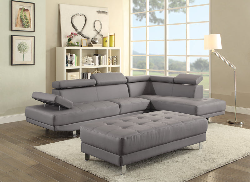 Glory Furniture Riveredge Black Faux Leather Sectional