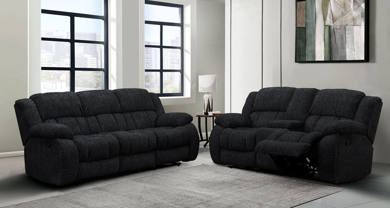 Global Furniture U250 Ebony Reclining Sofa