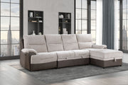 Global Furniture U3822 Beige Brown Sectional with USB