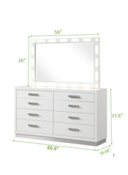 Galaxy Home Coco Milky White Dresser and Mirror