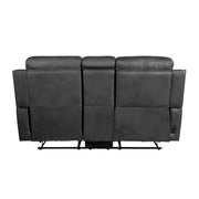 Home Elegance Kellen Dark Gray Power Double Reclining Love Seat with Console