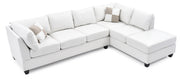 Glory Furniture Malone White Faux Leather Sectional