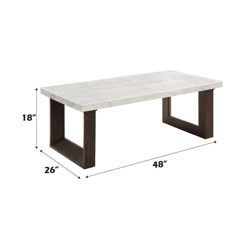 Acme Furniture Edwyn White Natural Coffee Table