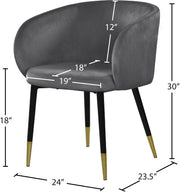 Meridian Furniture Louise Black Velvet Dining Chair