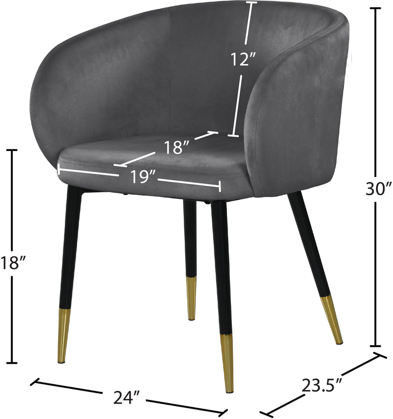 Meridian Furniture Louise Black Velvet Dining Chair