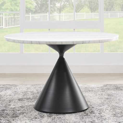 Steve Silver Conrad White Black 5pc Round Dining Set