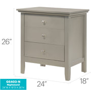 Glory Furniture Hammond Silver Champagne 3 Drawers Nightstand