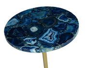 Steve Silver Oceana Blu Agate Top Round Chairside Table
