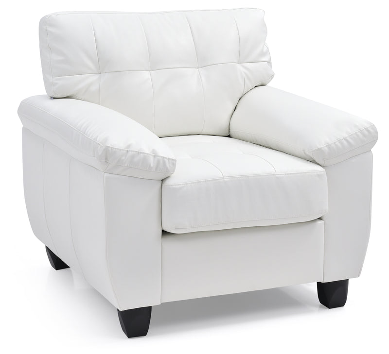 Glory Furniture Gallant White Faux Leather Chair