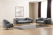 Galaxy Home Vanessa Gray 3pc Living Room Set