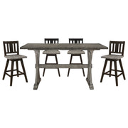 Home Elegance Amsonia Black Gray 5pc Counter Height Set With Slat Balck Chairs