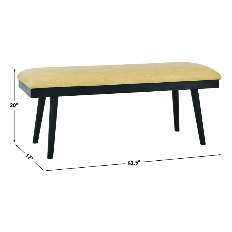 Steve Silver Vida Black Sand Vegan Leather Dining Bench