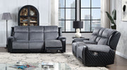 Global Furniture U5914 Black Grey Reclining Sofa