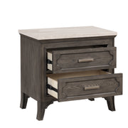 New Classic Furniture Lisbon Gray Marble Top Nightstand