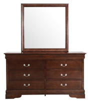 Glory Furniture Louis Phillipe Traditional Teal Dresser and Mirror