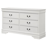 Coaster Furniture Louis Philippe White 6 Drawer Dresser